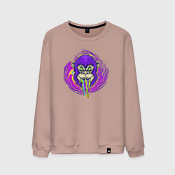 Свитшот хлопковый мужской Purple monkey, цвет: пыльно-розовый