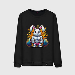 Свитшот хлопковый мужской Gym bunny barbell, цвет: черный