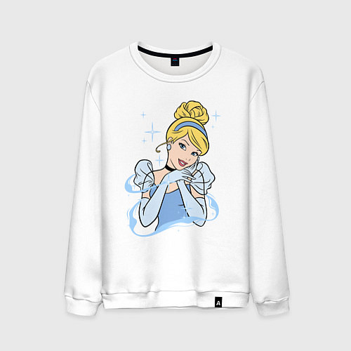 Мужской свитшот Золушка - big pictures / Белый – фото 1