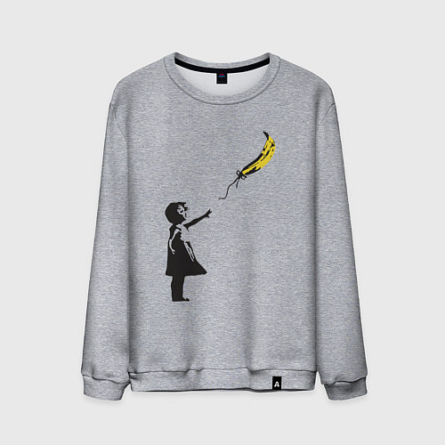 Мужской свитшот Девочка и банан / Меланж – фото 1
