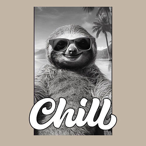 Мужской свитшот Sloth - chill - настроение у ленивца чилить в отпу / Миндальный – фото 3
