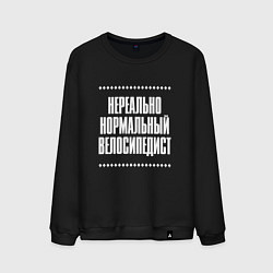 Свитшот хлопковый мужской Нормальный велосипедист нереально, цвет: черный