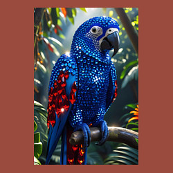 Свитшот хлопковый мужской Попугай из драгоценных камней, цвет: кирпичный — фото 2