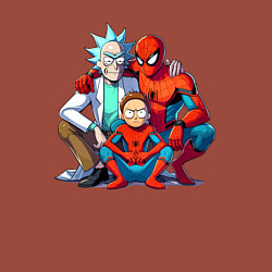 Свитшот хлопковый мужской Spider-Man is Rick and Mortys friend, цвет: кирпичный — фото 2