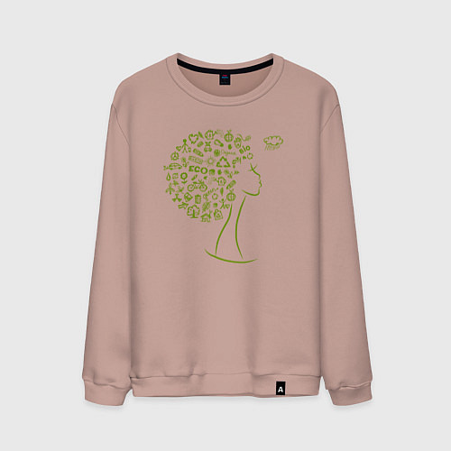 Мужской свитшот Эко девчонка / Пыльно-розовый – фото 1