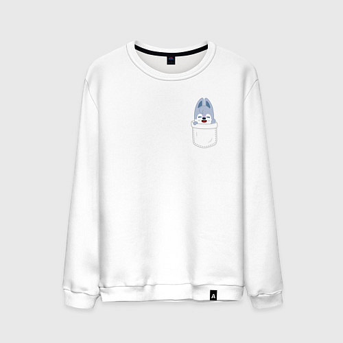 Мужской свитшот Wolf Chan in pocket / Белый – фото 1