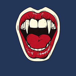 Свитшот хлопковый мужской Клыки вампира, цвет: тёмно-синий — фото 2