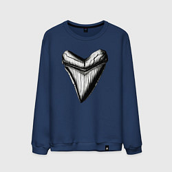 Свитшот хлопковый мужской Зуб мегалодона, цвет: тёмно-синий