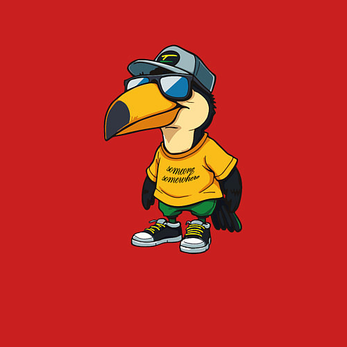 Мужской свитшот Тукан в кроссовках / Красный – фото 3