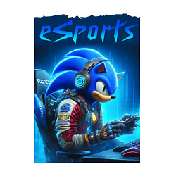 Свитшот хлопковый мужской Hedgehog Sonic is esports player - neon glow, цвет: белый — фото 2