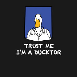 Свитшот хлопковый мужской Доктор утка, цвет: черный — фото 2