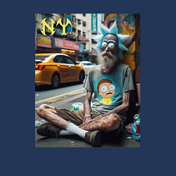 Свитшот хлопковый мужской Rick Sanchez is a hippie from New York, цвет: тёмно-синий — фото 2