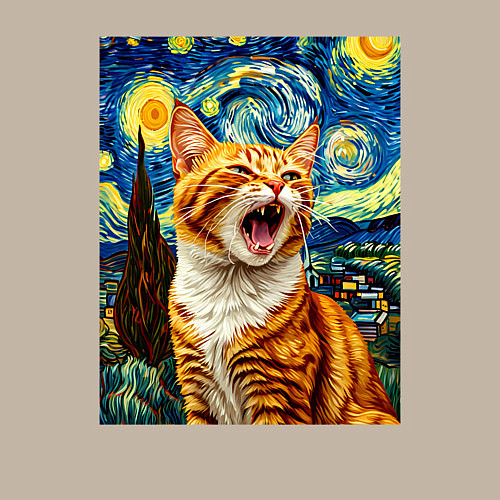 Мужской свитшот Крик котика / Миндальный – фото 3