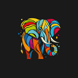 Свитшот хлопковый мужской Разноцветный слон, цвет: черный — фото 2