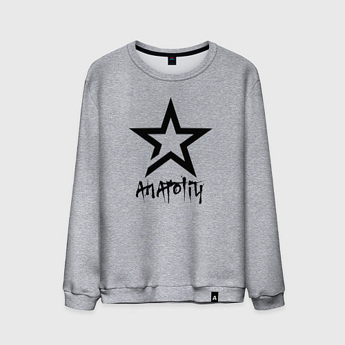 Мужской свитшот Анатолий - звезда / Меланж – фото 1