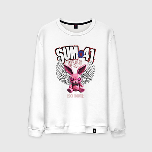 Мужской свитшот Sum 41 розовый кролик / Белый – фото 1