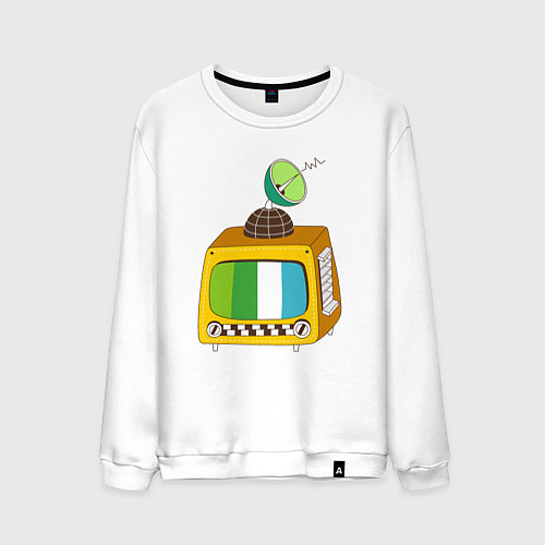 Мужской свитшот Спутниковое тв / Белый – фото 1