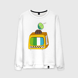 Свитшот хлопковый мужской Спутниковое тв, цвет: белый