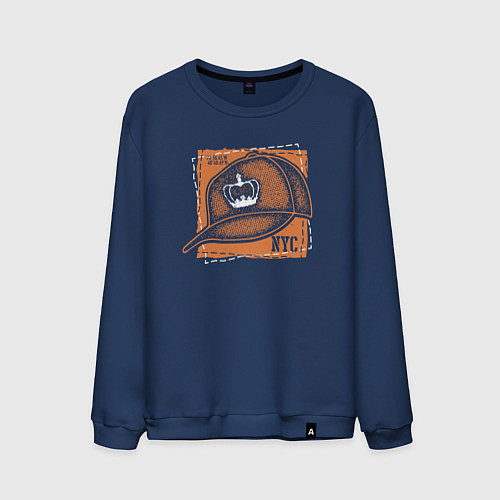 Мужской свитшот New York king / Тёмно-синий – фото 1