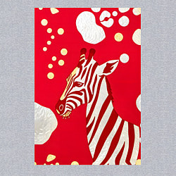 Свитшот хлопковый мужской Полосатая красная зебра, цвет: меланж — фото 2