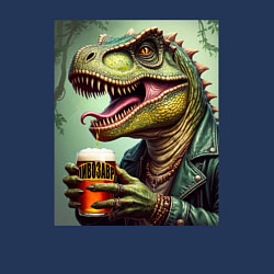 Свитшот хлопковый мужской Пивозавр с бокалом, цвет: тёмно-синий — фото 2