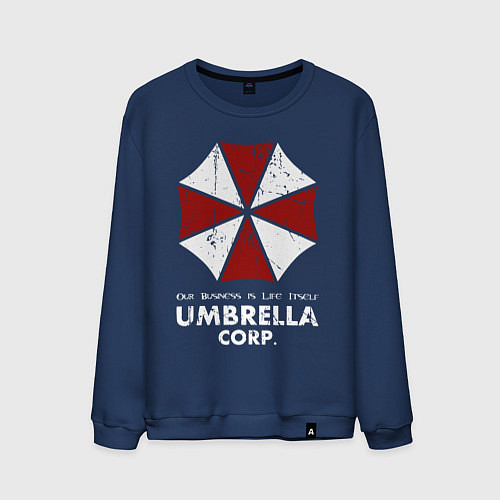Мужской свитшот Umbrella corporation logo / Тёмно-синий – фото 1