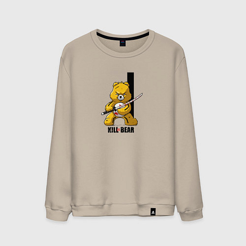 Мужской свитшот Убийственный медведь скатаной пародия Килл Билл / Миндальный – фото 1