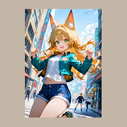 Свитшот хлопковый мужской Позитивная лисичка поднимающая настроение, цвет: миндальный — фото 2