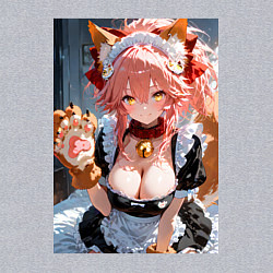 Свитшот хлопковый мужской Фейт Тамамо в костюме горничной с мягкими лапами, цвет: меланж — фото 2