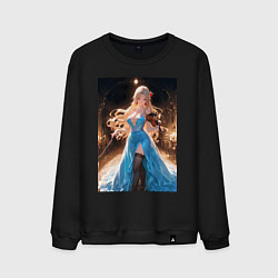 Мужской свитшот Девушка в вечернем платье играет на скрипке