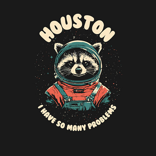 Мужской свитшот Хьюстон у нас проблемы / Черный – фото 3