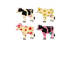 Свитшот хлопковый мужской Милые коровы поп-арт, цвет: белый — фото 2