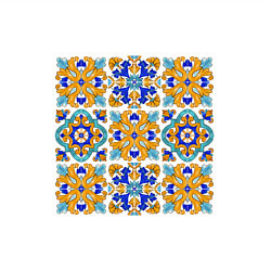 Свитшот хлопковый мужской Узор из цветной плитки, цвет: белый — фото 2