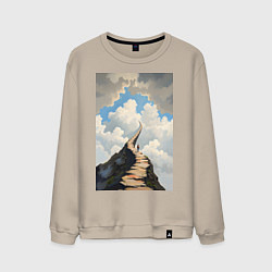 Свитшот хлопковый мужской Дорога в небо, цвет: миндальный