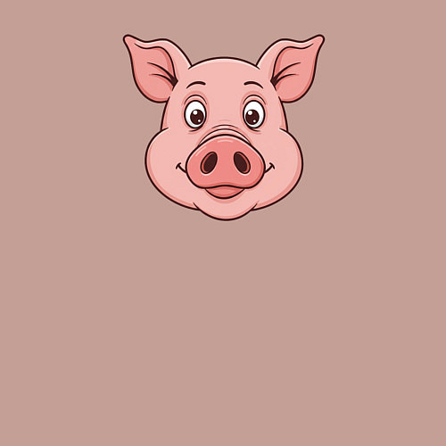 Мужской свитшот Голова поросенка / Пыльно-розовый – фото 3