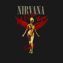 Свитшот хлопковый мужской Нирвана курт крист дейв, цвет: черный — фото 2