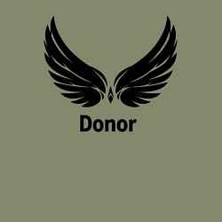 Свитшот хлопковый мужской Донор с крыльями, цвет: авокадо — фото 2