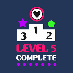 Свитшот хлопковый мужской 5 уровень пройден, цвет: тёмно-синий — фото 2