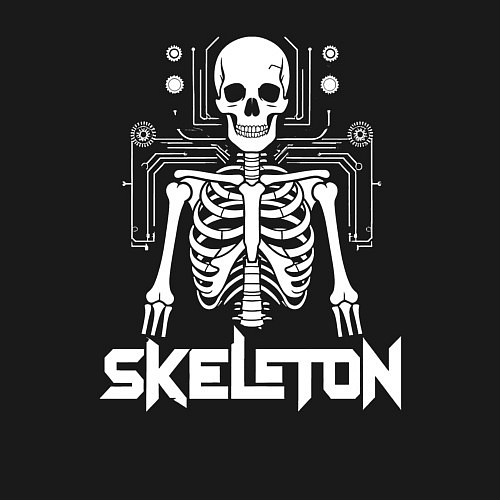 Мужской свитшот Скелет в схемах / Черный – фото 3