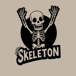 Свитшот хлопковый мужской Skeleton с поднятыми руками, цвет: миндальный — фото 2