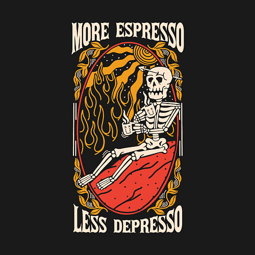 Мужской свитшот More espresso less depresso / Черный – фото 3