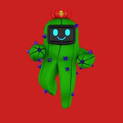 Свитшот хлопковый мужской Tанцующий кактус из игры, цвет: красный — фото 2