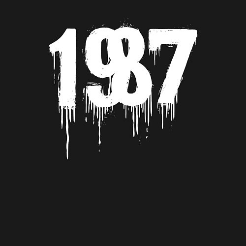 Мужской свитшот 1987 растекшиеся капли / Черный – фото 3