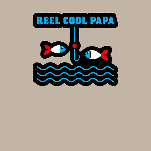 Мужской свитшот Reel cool papa / Миндальный – фото 3