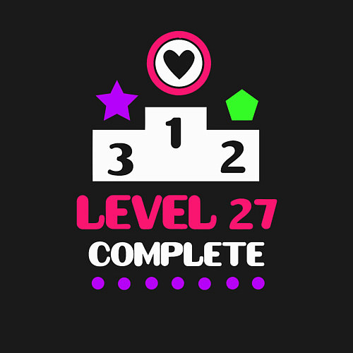 Мужской свитшот 27 уровень пройден / Черный – фото 3