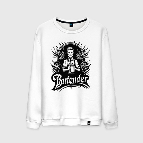 Мужской свитшот Бармен орнамент / Белый – фото 1