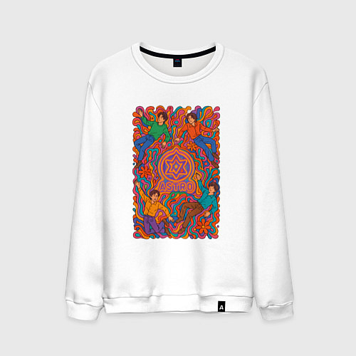 Мужской свитшот Astro психоделический рисунок / Белый – фото 1