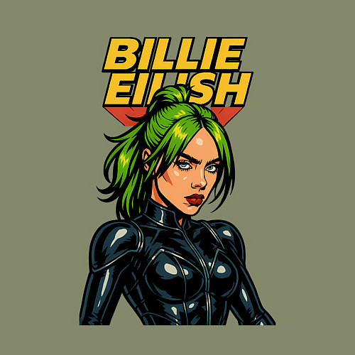 Мужской свитшот Билли Айлиш в стиле комикса / Авокадо – фото 3