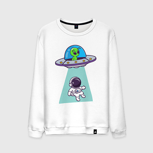 Мужской свитшот Похищение космонавта / Белый – фото 1