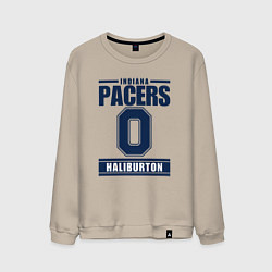 Свитшот хлопковый мужской Pacers - Haliburton, цвет: миндальный